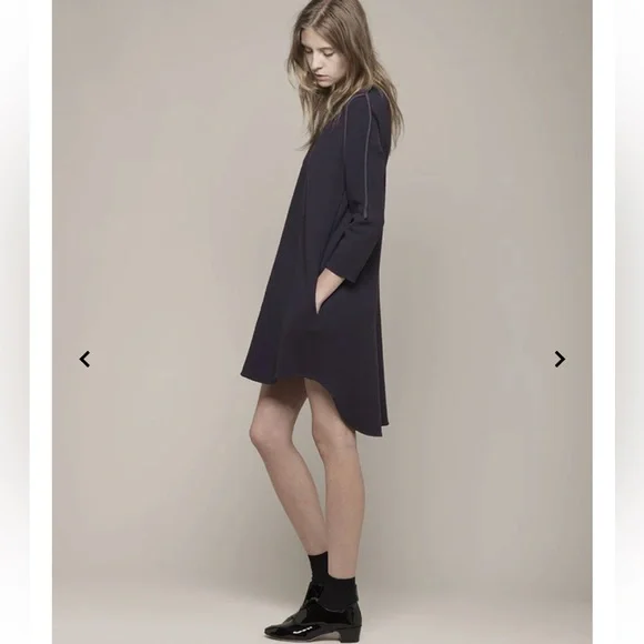 3.1 Phillip Lim Framed Silhouette Long Sleeve Navy Dress with pockets sz 4 - Picture 2 of 10